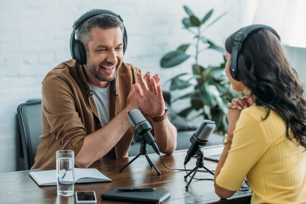 Radio host with colleague